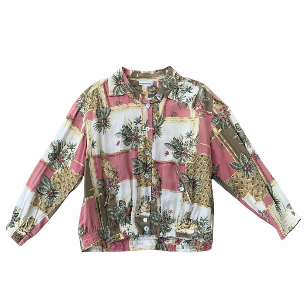 Vintage Alfred Dunner Leopard Tiger Silk Jacket